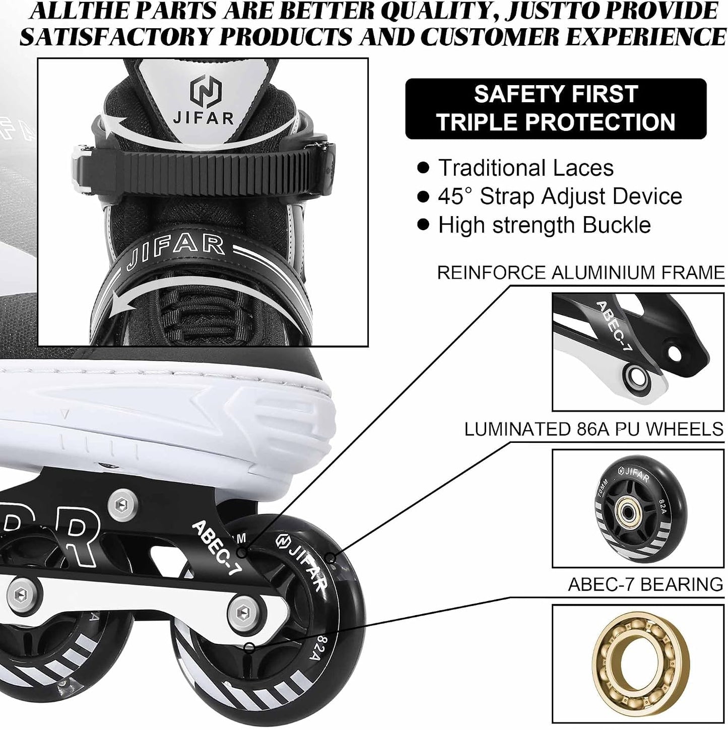 Patines en línea ajustables para niños con ruedas iluminadas