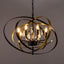 Candelabro cristal negro dorado 6 luces 31" sala comedor