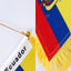 Bandera Ecuador 3x5pulg mini para auto ventosa dorada