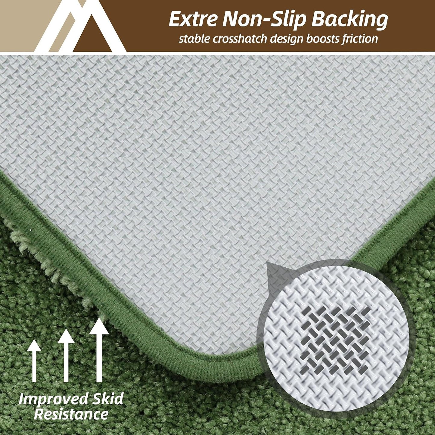 Alfombras baño antideslizantes micro poliéster verde
