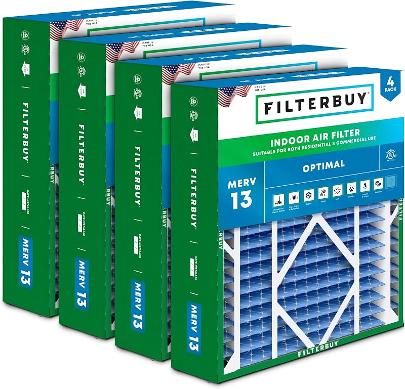 Filtro aire MERV 13 24x25x5pulg plisado Carrier HVAC