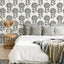 Papel tapiz floral carbón bohemio 17.7x354pulg autoadhesivo
