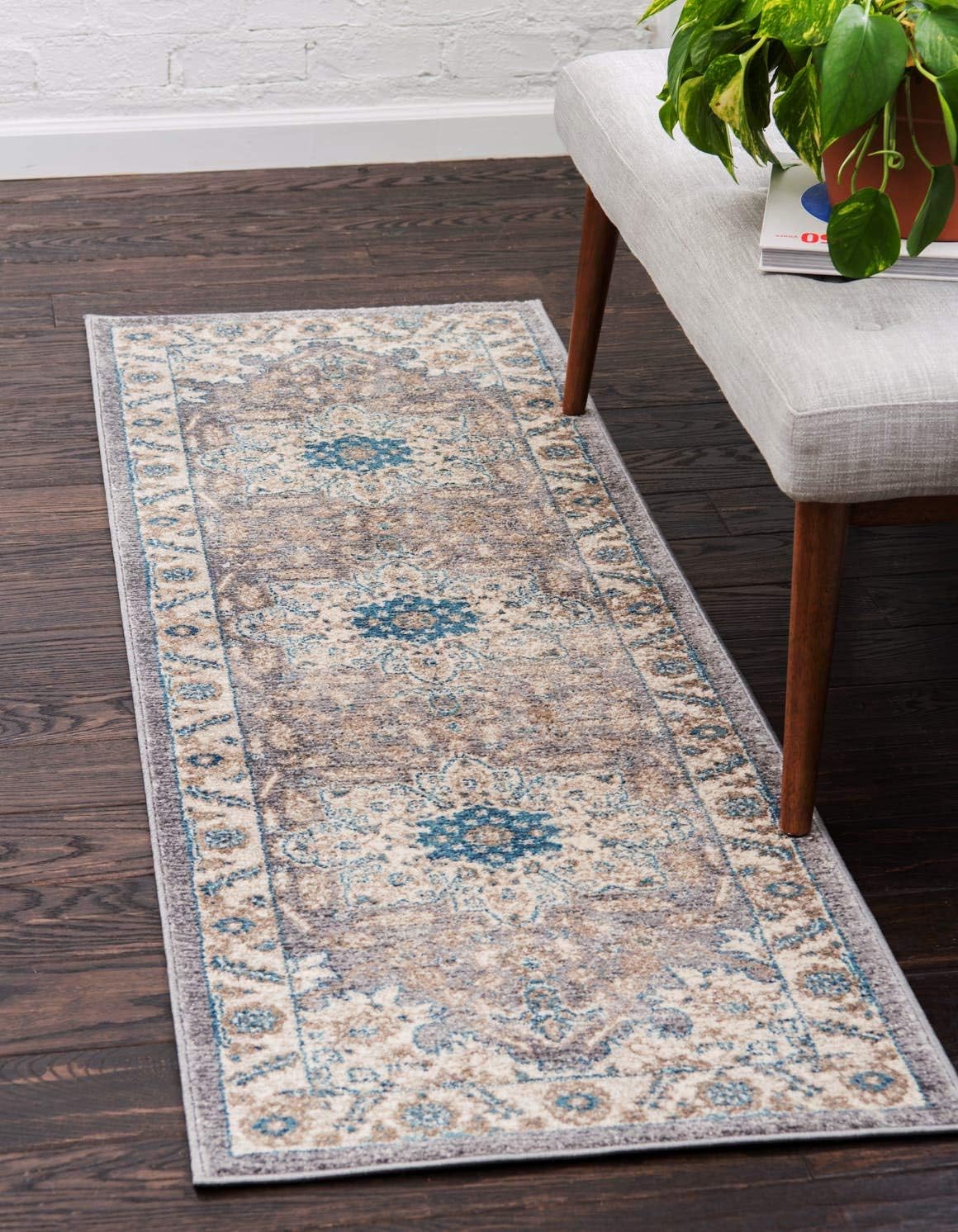 Alfombra Salzburg Clásica Oriental 2'7"x10'0" gris/beige