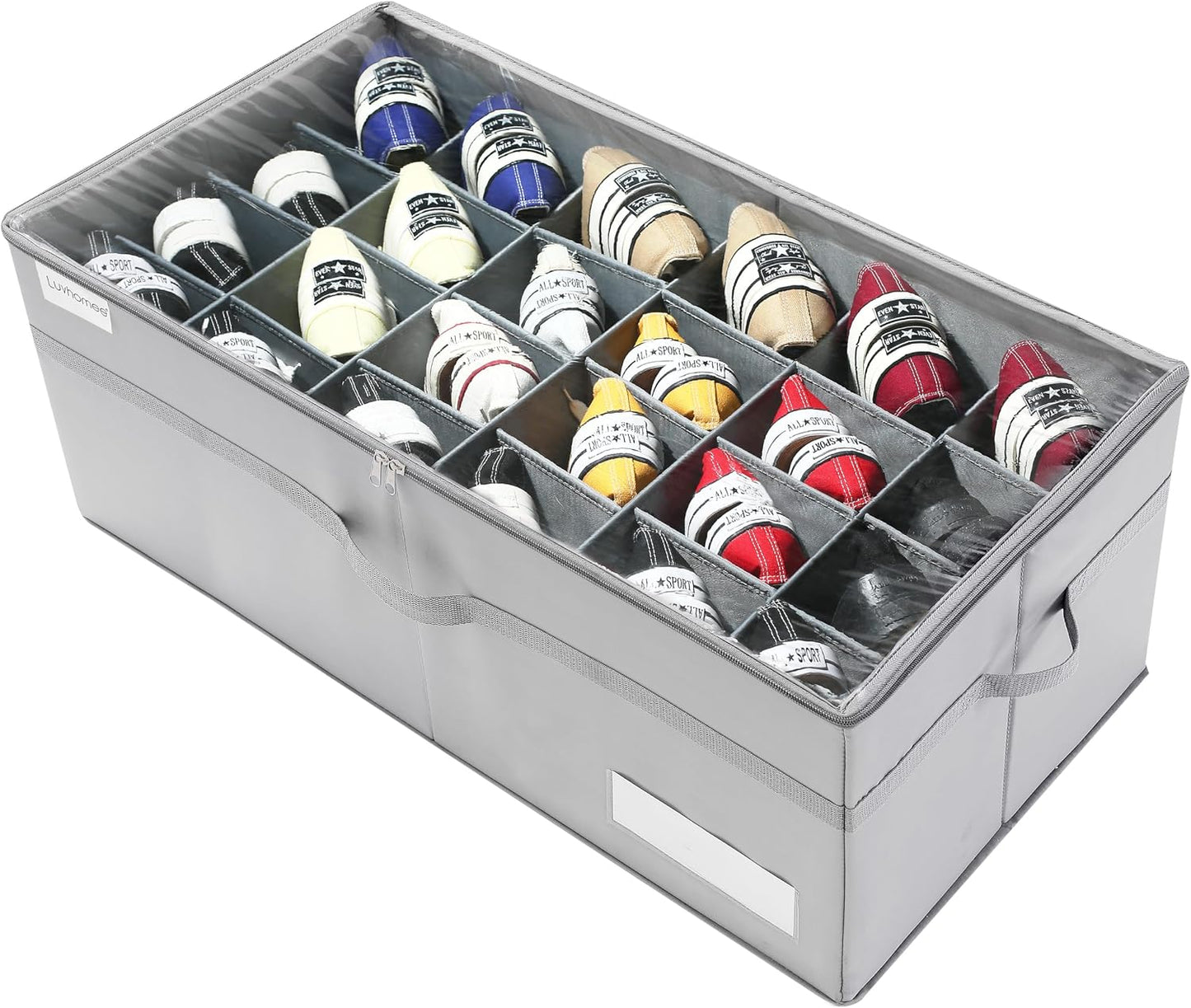 Organiz. zapatos 24 pares cajas transparentes plegables