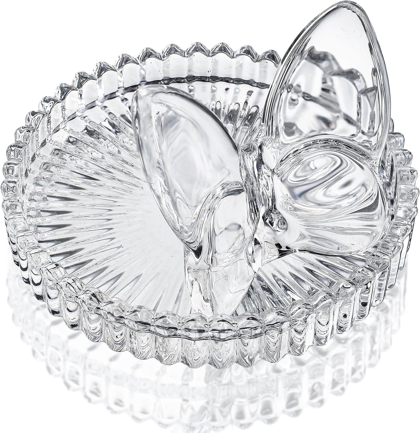 Soporte anillos mariposa 4pulg vidrio regalo bodas