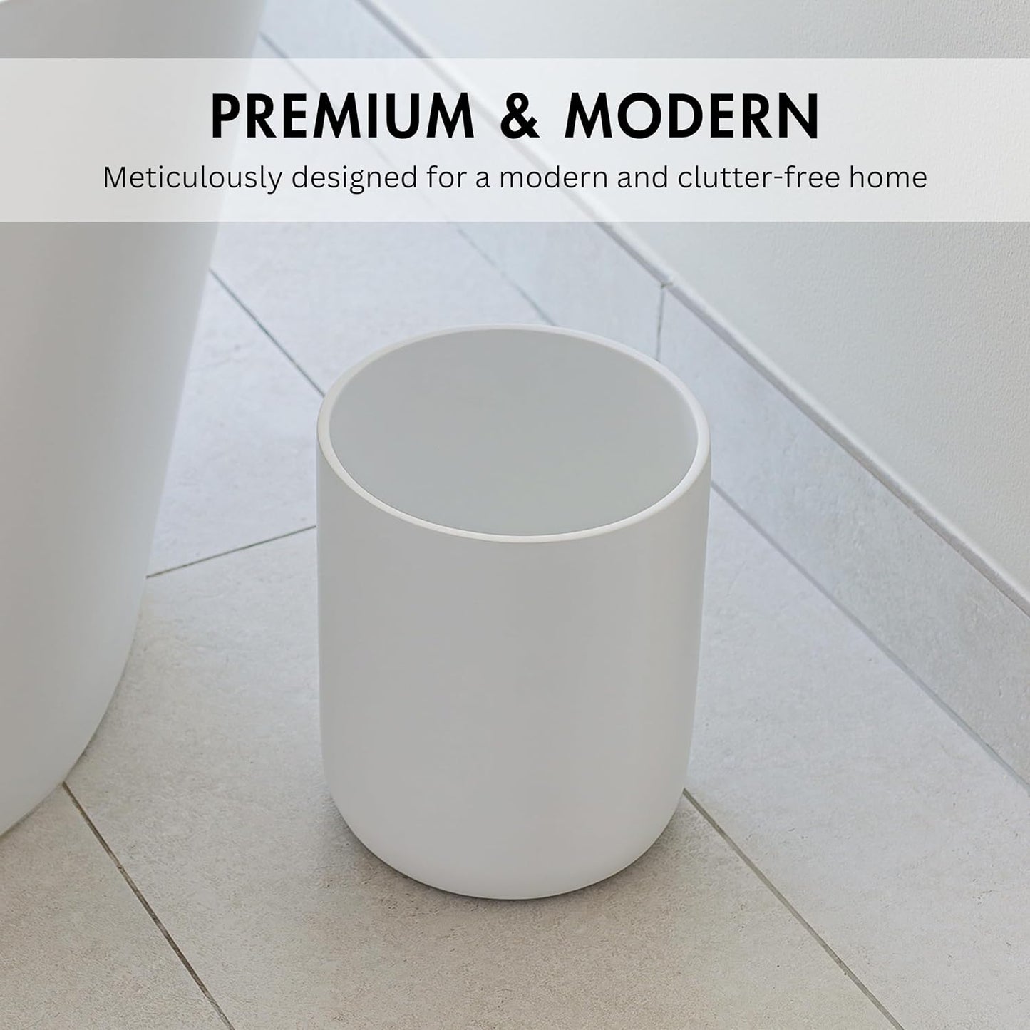 Cubo basura redondo 2gal blanco mate mini