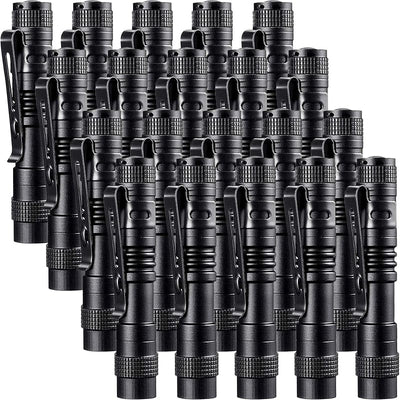 20 Linternas bolsillo con clip mini impermeable led negro