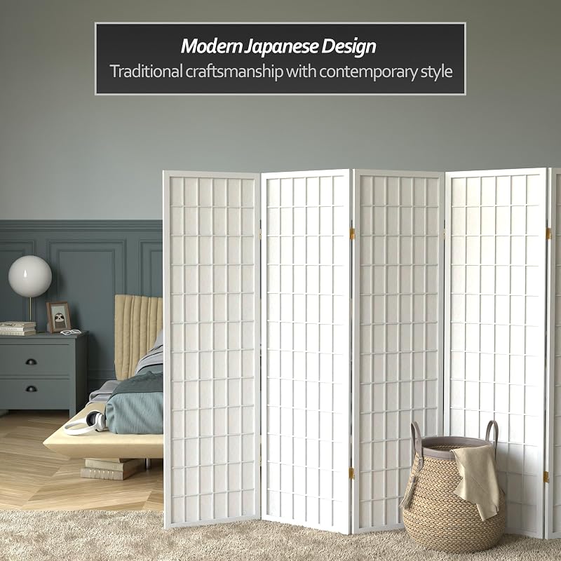 Pantalla Shoji 6 Paneles Blanco 5ft