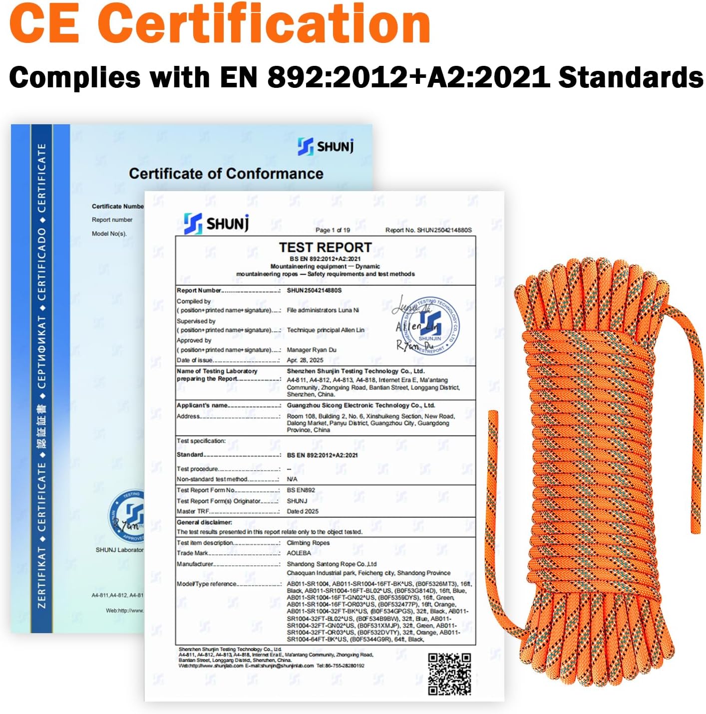 Cuerda escalada estática 8.5mm 10-30m para rescate exterior