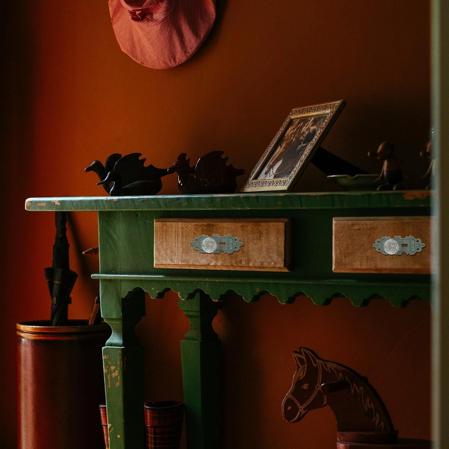 2 Pzas Tiradores Vintage Cajón Alacena Cocina Verde