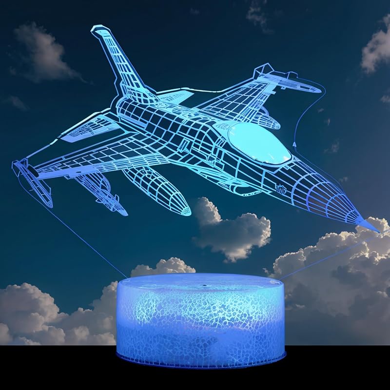 Luz Nocturna F-16 Viper Led 16 Colores Control Remoto