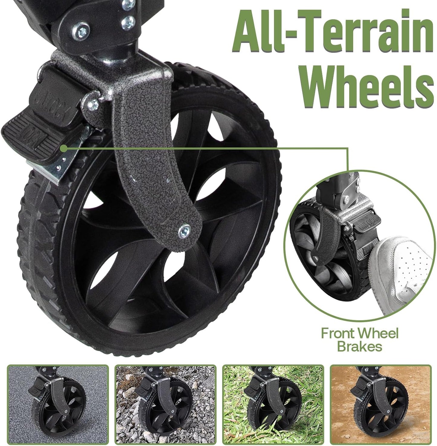 Carrito plegable para acampar 150L con ruedas resistente