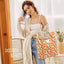 Bolsa de hombro pana con bolsillo interior para mujer