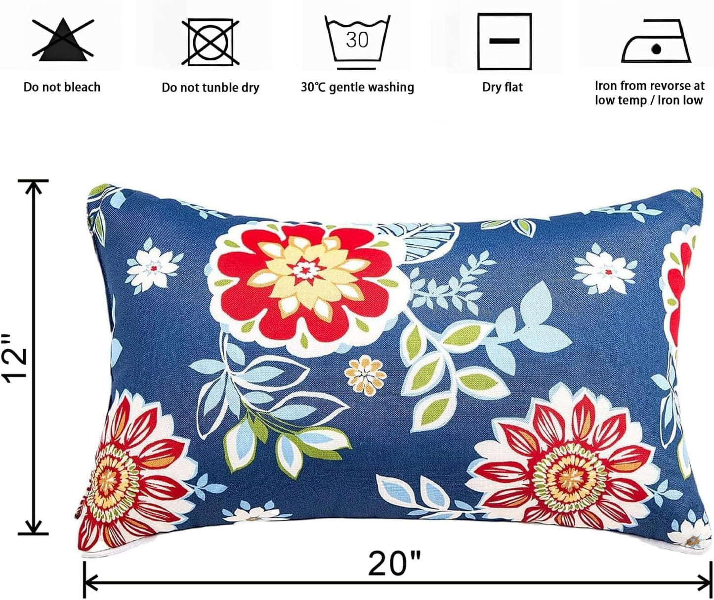 Set 2 Almohadas Lumbares Exteriores 12x20"