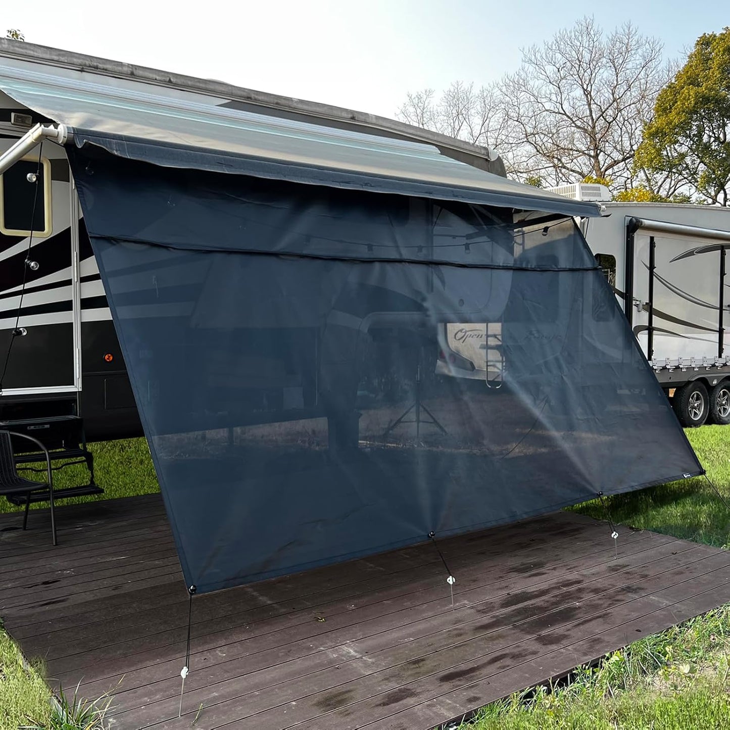 Pantalla sombra solar RV 8x14pulg malla negra