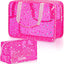 2 Bolsas Maquillaje Grande 12x5x8pulg con Asa y Bolsa PVC