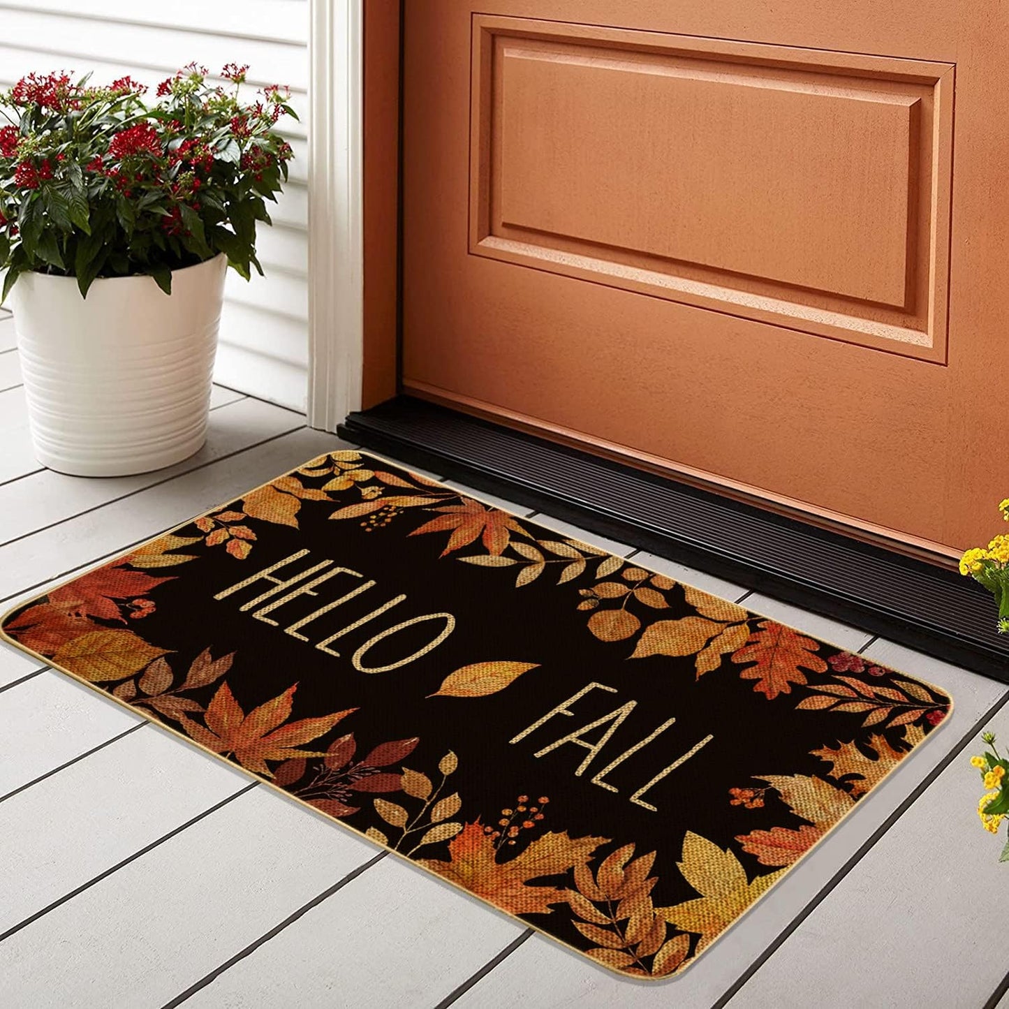 Felpudo decorativo hojas arce antiderrap 29x17"