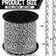 Cadena plateada 15.24m con 10 ganchos acero galvanizado