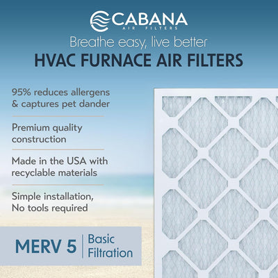 6 Filtros aire MERV 5 para horno CA 16x25pulg plisados