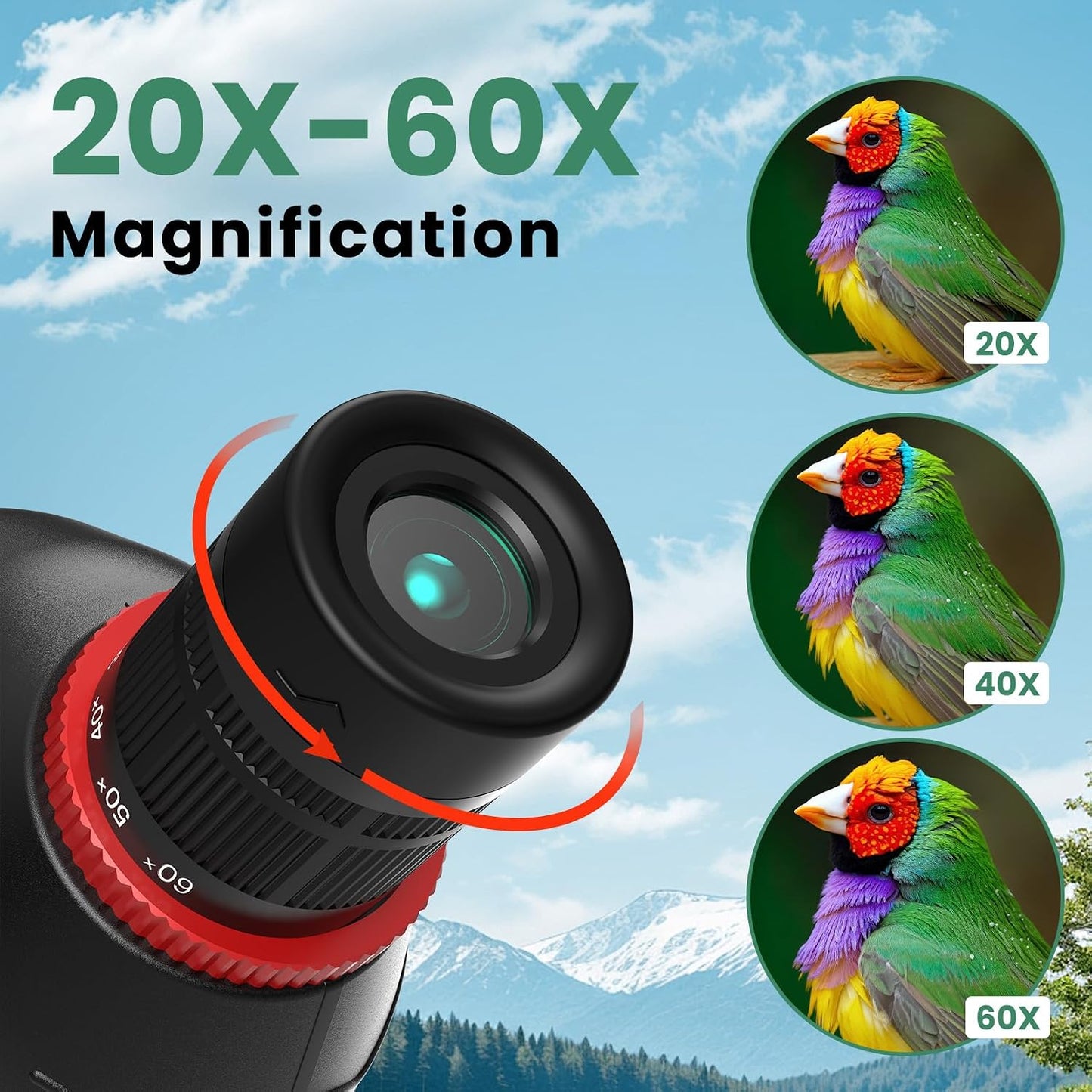 Alcance observación 20-60x85 trípode adaptador teléfono