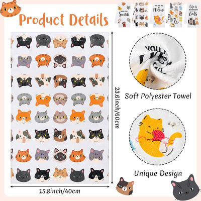 5 Paños cocina reutilizables absorbentes regalo mamá gatos
