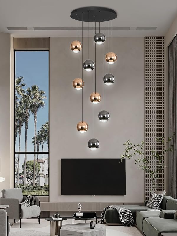 Candelabro LED 10 luces para escaleras y techos altos