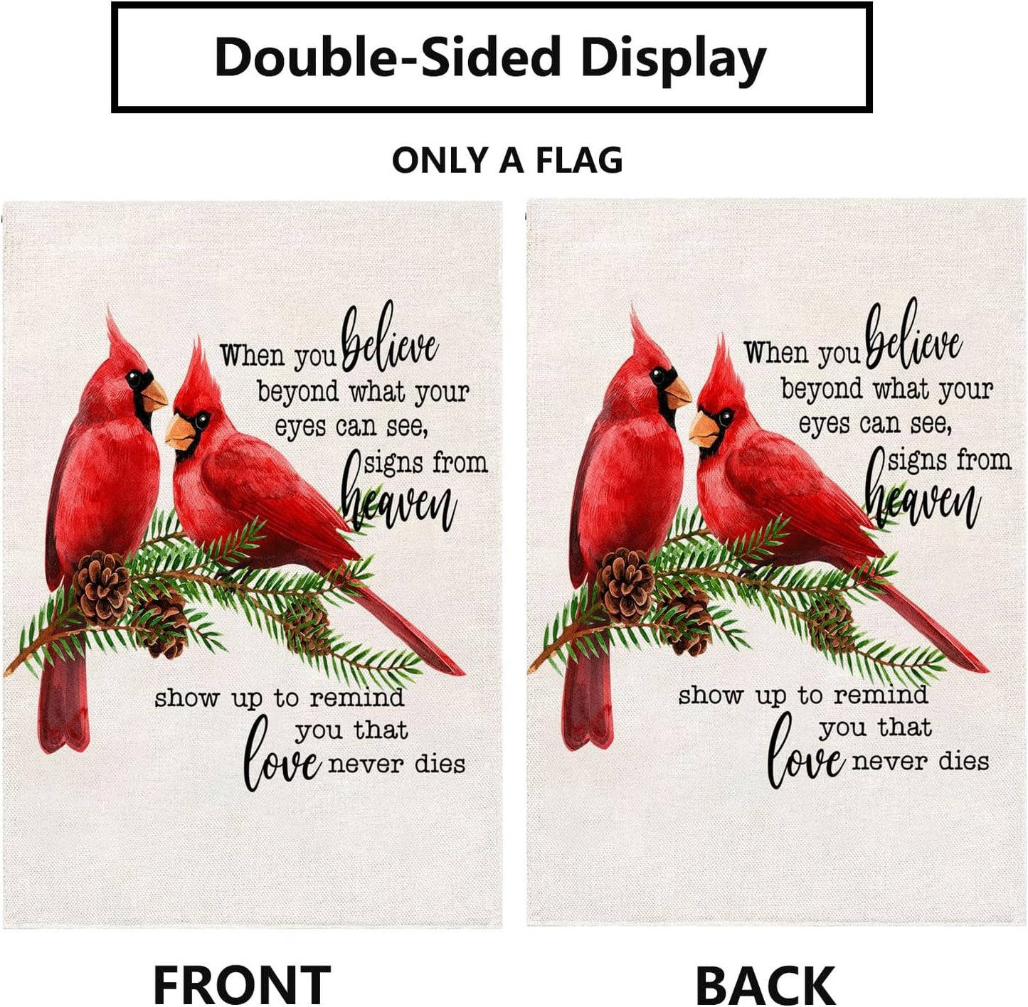 Bandera jardín doble cara 12x18pulg día caídos texto gravesite