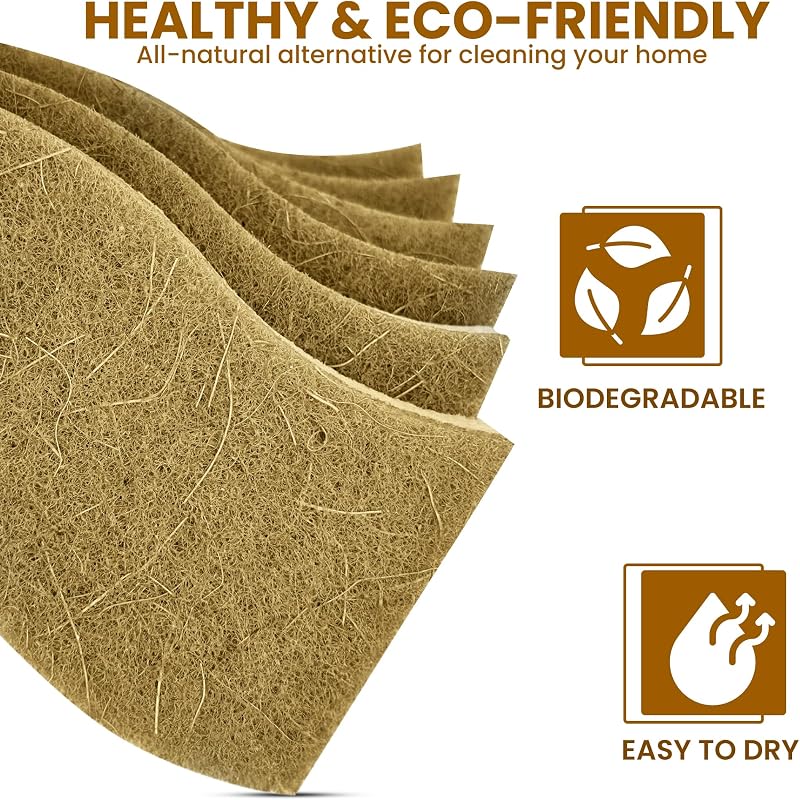 Esponjas cocina biodegradables 24 pzas celulosa cáscara coco