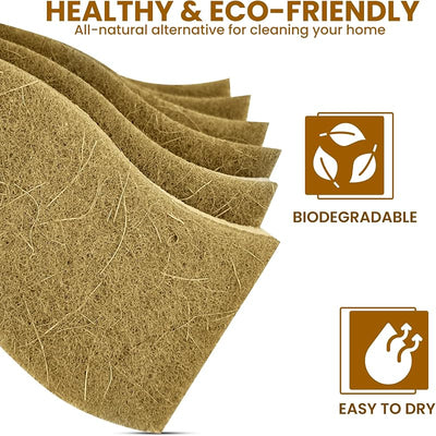 Esponjas cocina biodegradables 24 pzas celulosa cáscara coco