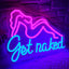 Letrero neón get naked rosa para decoración pared