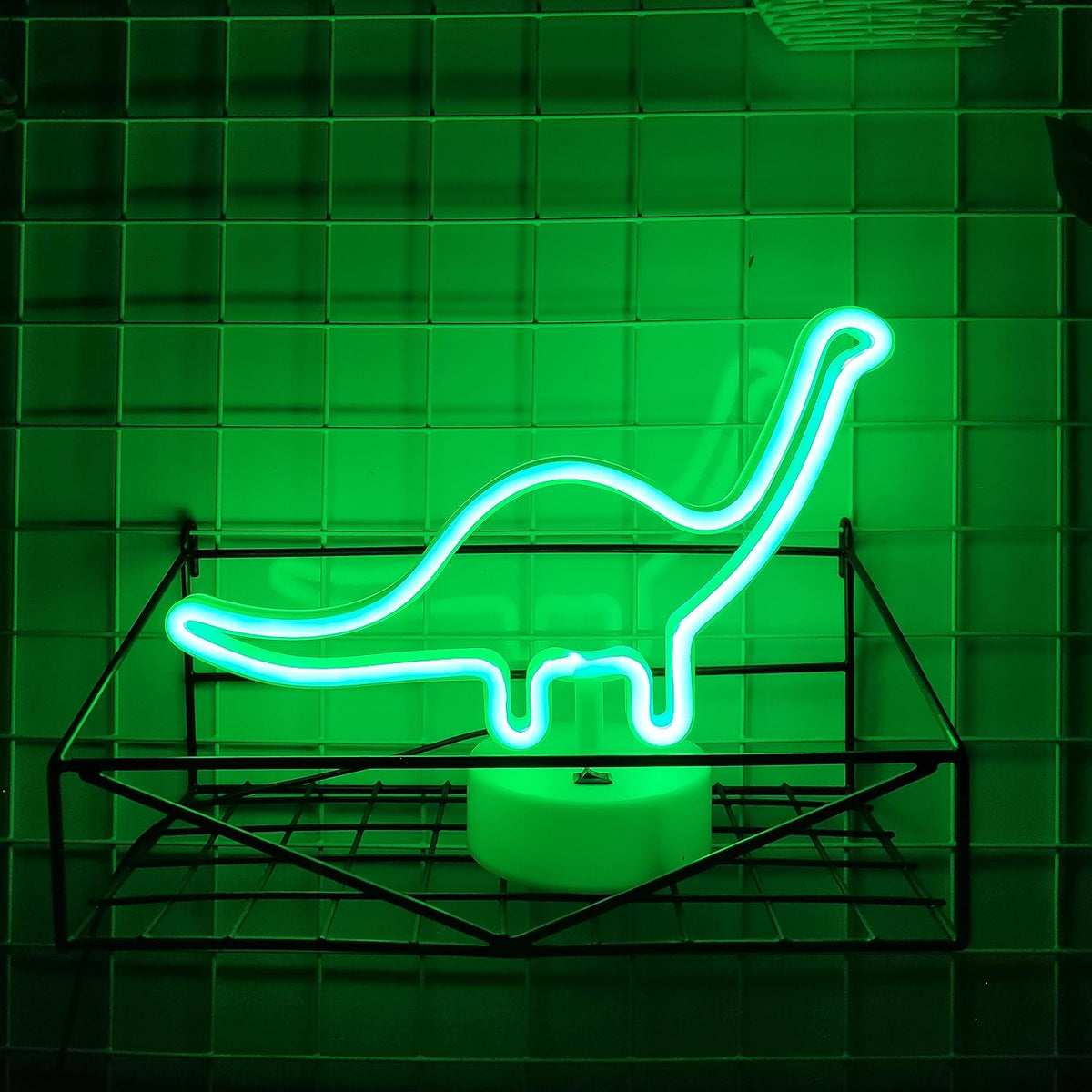 Letrero Neón USB 3 AA Led Decoración Pared Escritorio Dinosaurio