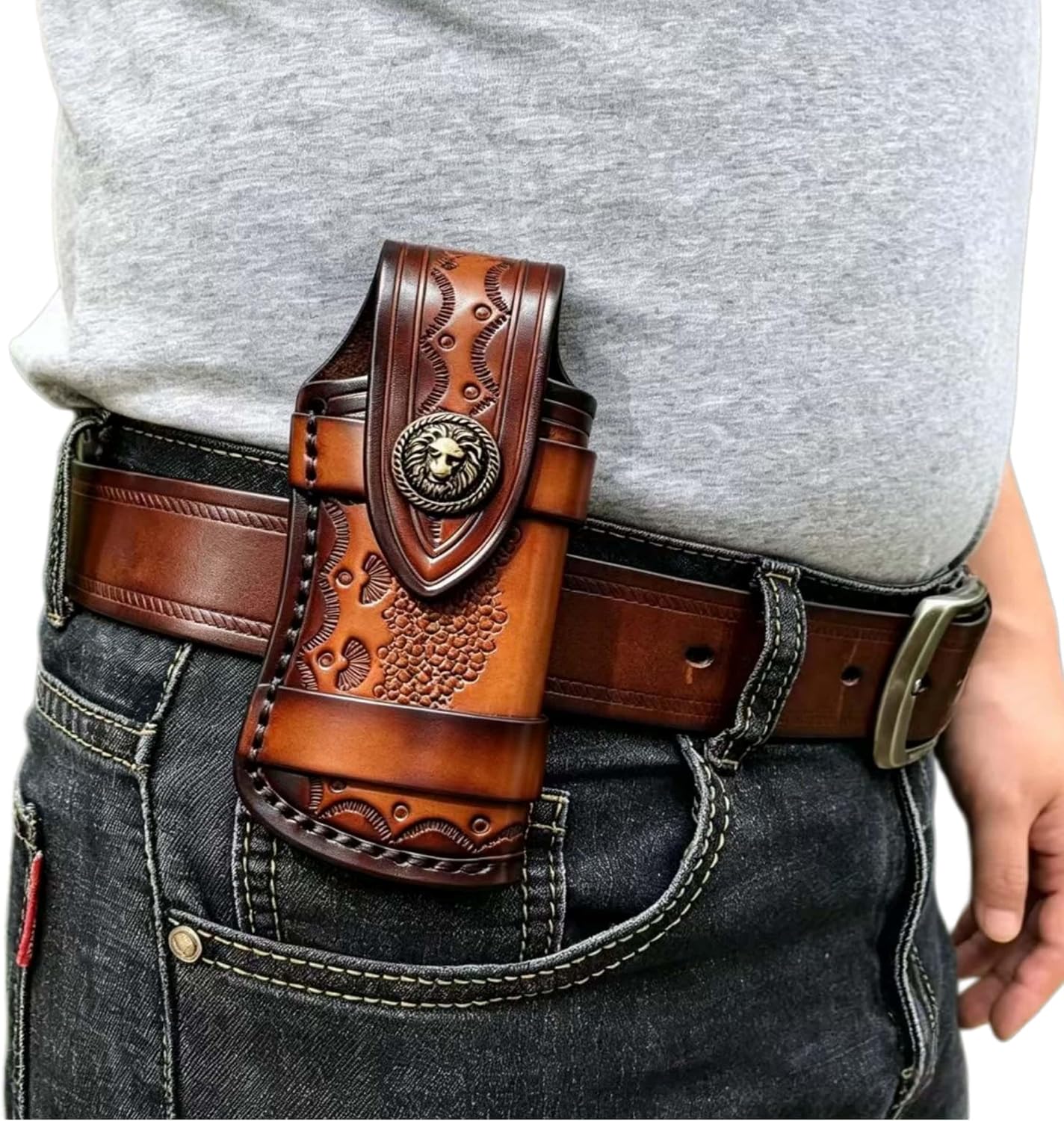 Funda cuero cuchillo bolsillo 4.25 con broche