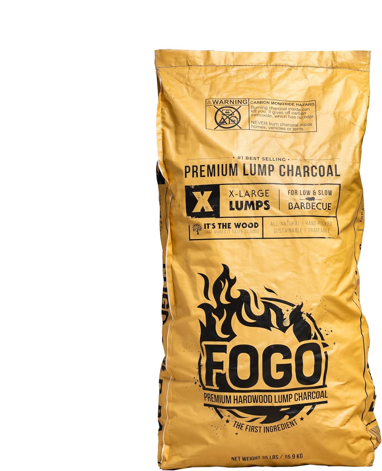 Carbón vegetal madera dura calidad NTE bolsa 35lb pack 2