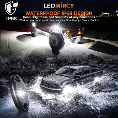 Kit luces roca blanca pura 12 LED superbrillantes