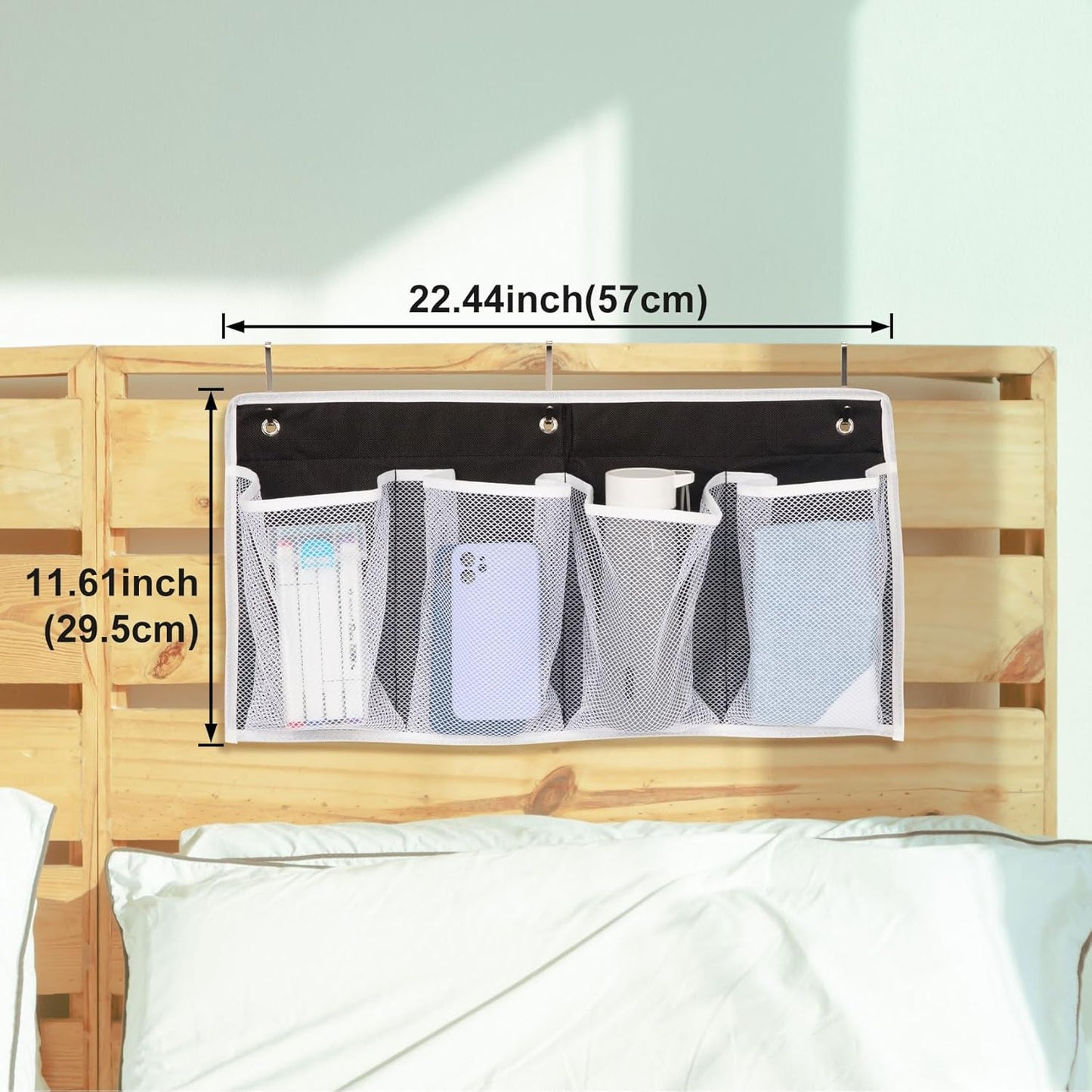 Organiz. zapatos colgante 22x11" 4 bolsillos malla