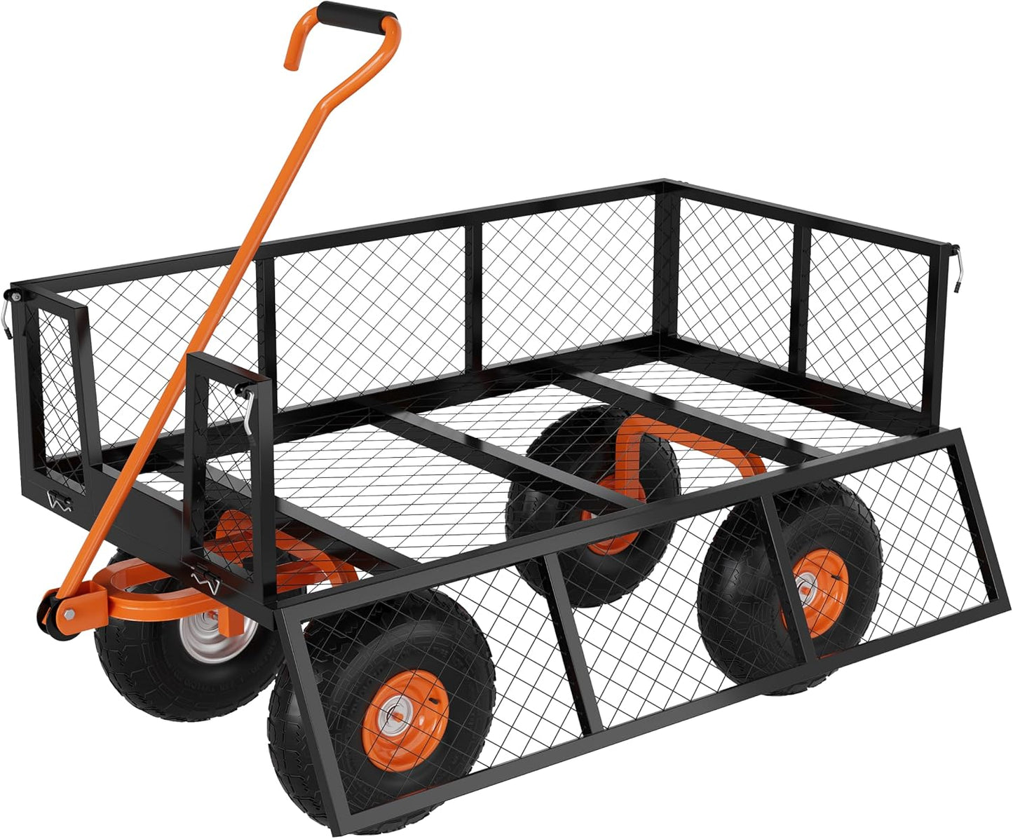 Carrito jardín acero 500lb 3en1 ruedas 10pulg