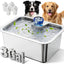 Fuente agua perros acero inox 3gal dispensador automático