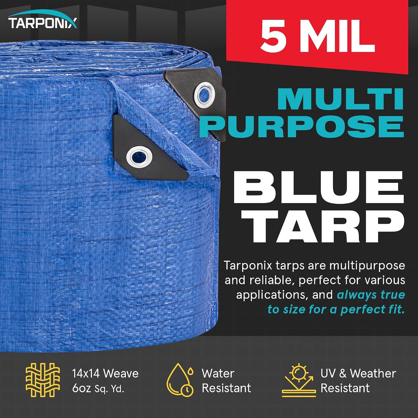 Cubierta polietileno 10x10pulg 5mil impermeable duradera