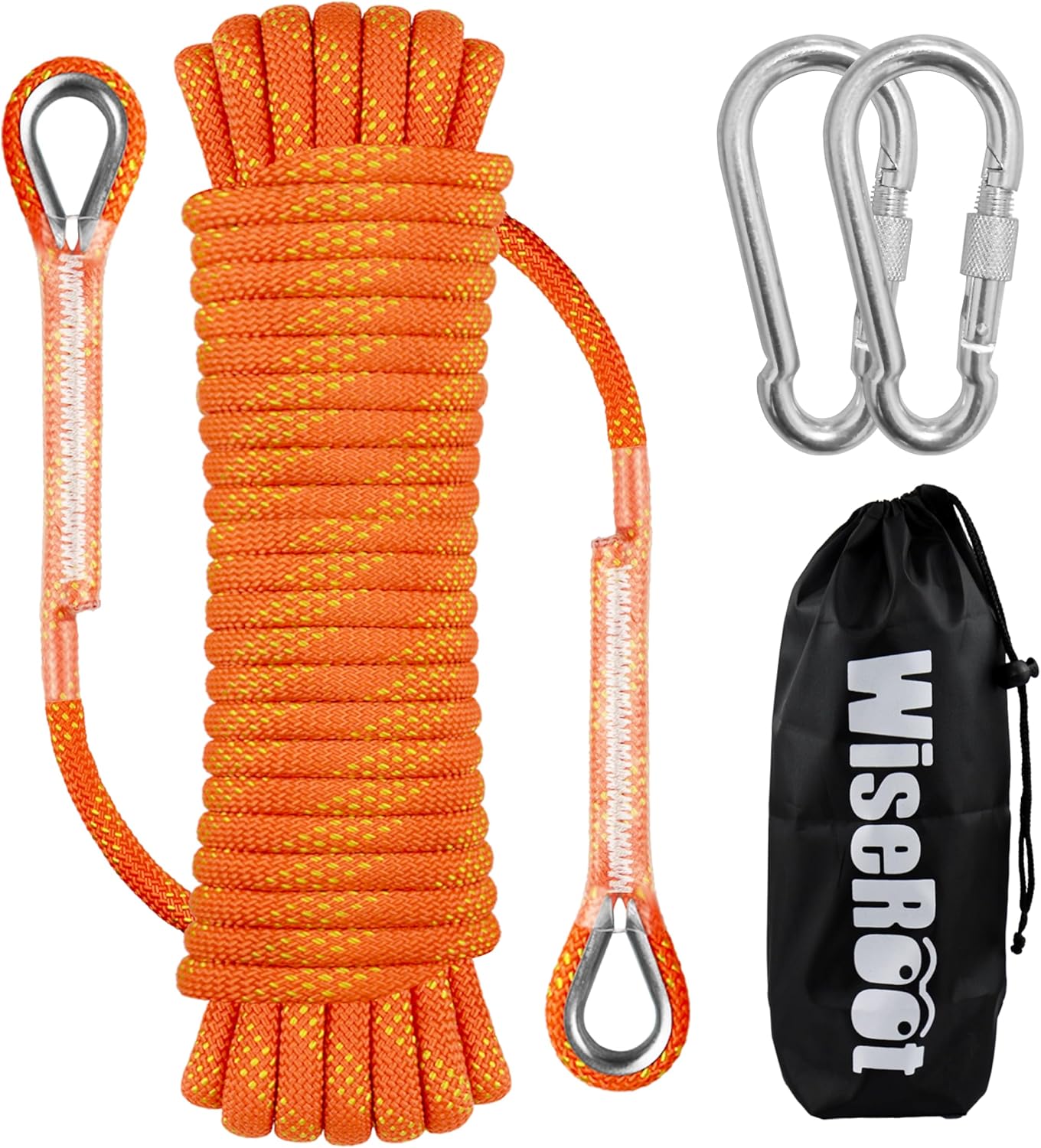Cuerda escalada estática 0.315in resistente 64pies naranja