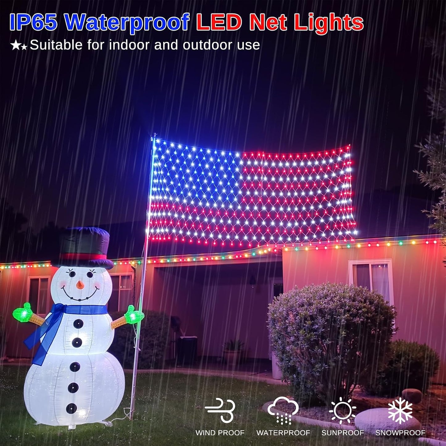 Luces bandera EE.UU. LED 420 superbrillantes impermeables