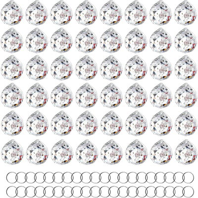 48 Pzas Prisma Cristal Facetado 1.2pulg Atrapador Brillo Ventana