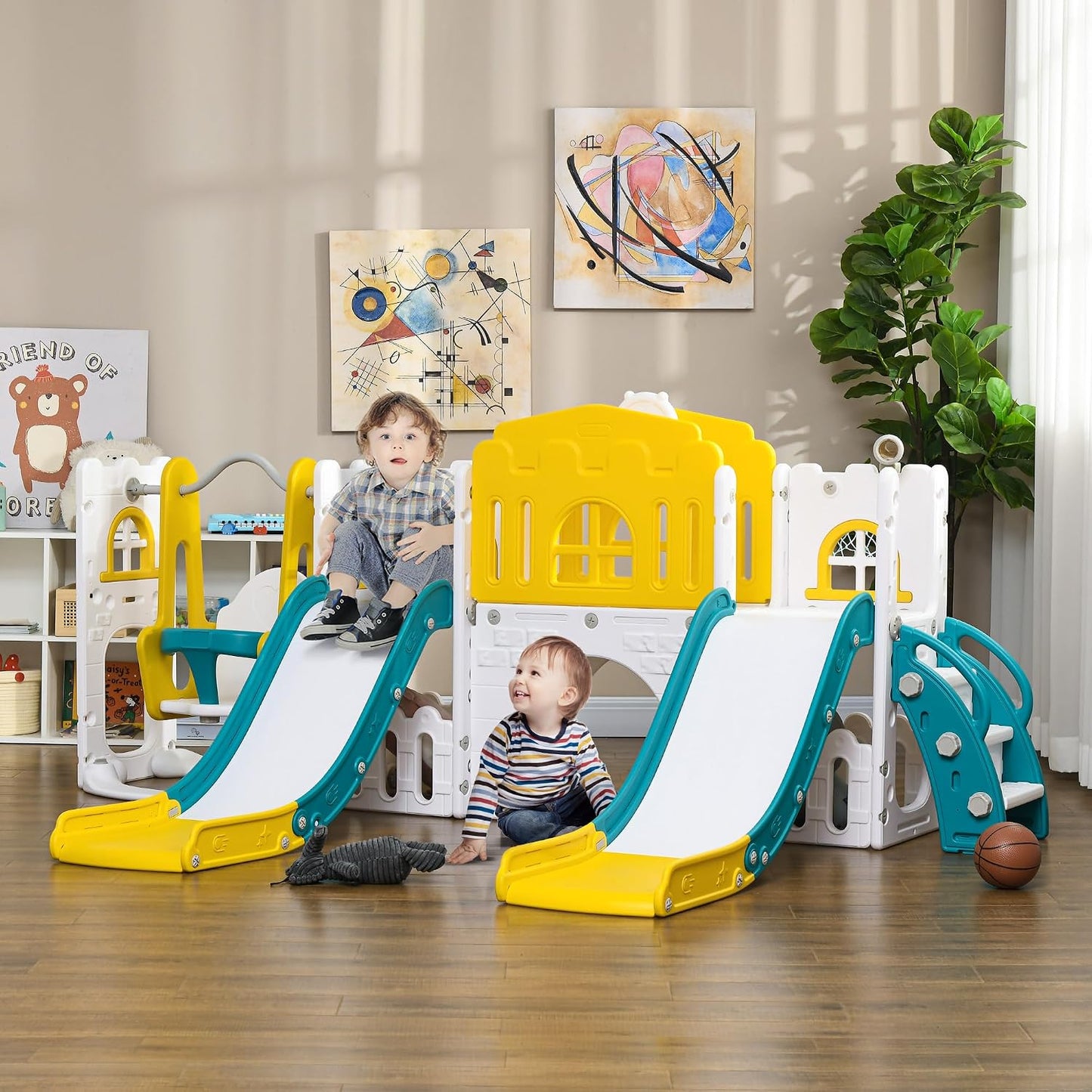 Set tobogán y columpio 8en1 para niños 1-3 años
