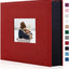 Álbum lino 1000 bolsillos rojo para fotos familia boda aniversario