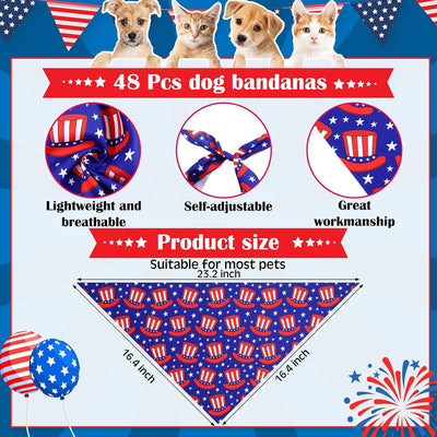 72 Pañuelos Perro Corbatas Patrióticas Bandera 4 Julio
