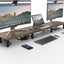 Soporte dual monitor 43.7pulg patas madera y acero