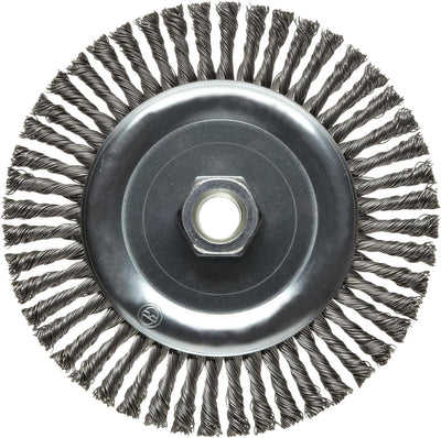 Cepillo rueda alambre 0.020pulg 6pulg acero 48 nudos