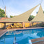 Toldo triangular 6x6ft para patio jardín color arena