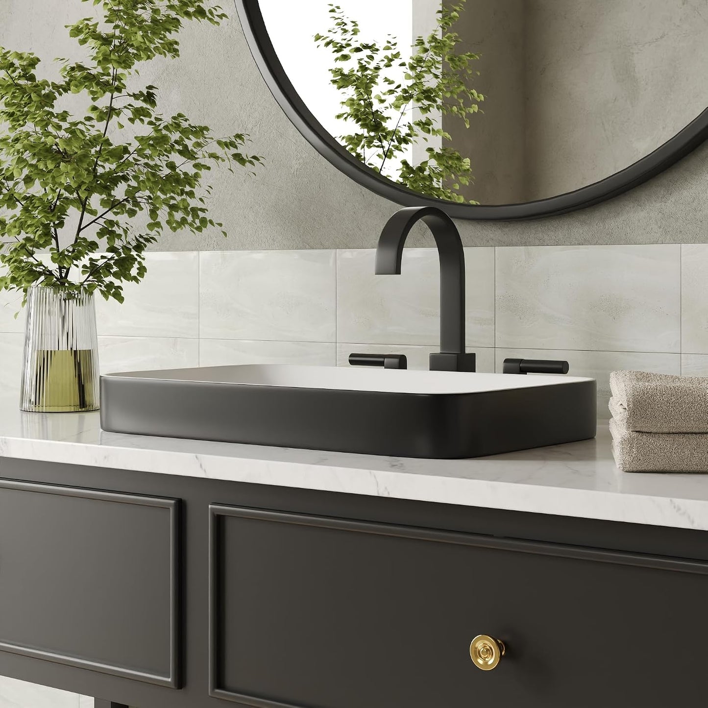 Lavabo rectangular cerámica baño 48x29.5cm