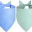 2 Bufandas Reversibles Perros XL 18-23pulg Rayas Azul Menta