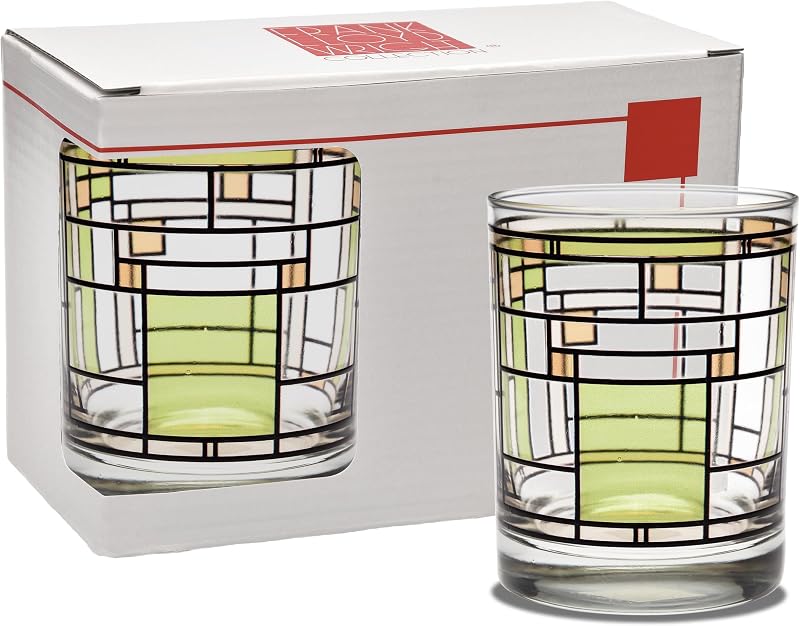 Vaso doble antiguo 14oz set 2 cajas regalo roble verde